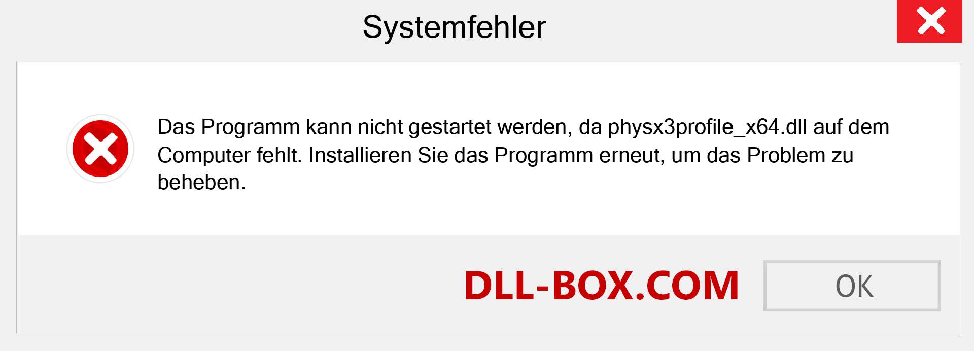 physx3profile_x64.dll-Datei fehlt?. Download für Windows 7, 8, 10 - Fix physx3profile_x64 dll Missing Error unter Windows, Fotos, Bildern